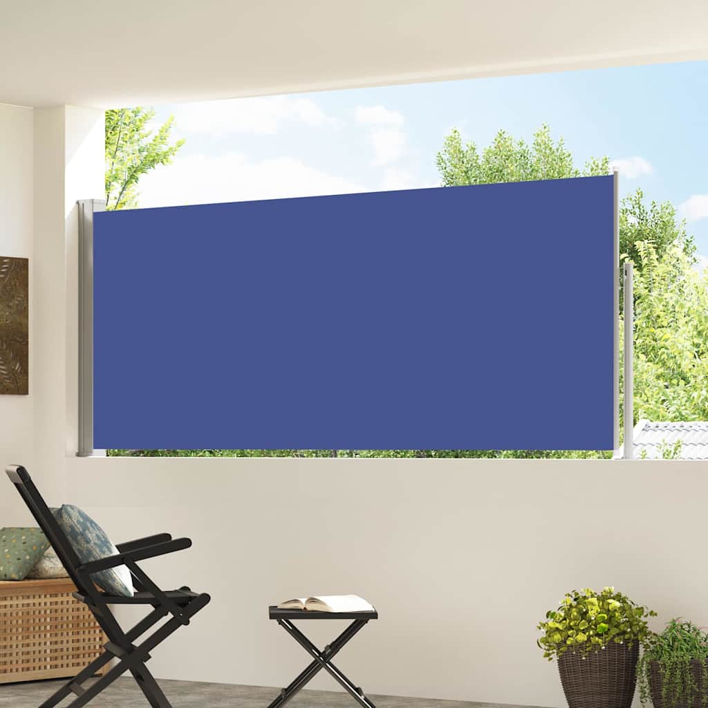 Retractable Side Awning 117x314 cm Blue