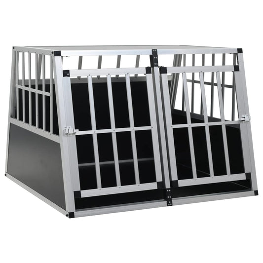 Dog Cage | Silver | Aluminium,MDF | Medium | Portable | Dog Cage