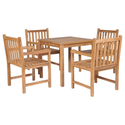 44999 vidaXL 5 Piece Outdoor Dining Set Solid Teak Wood