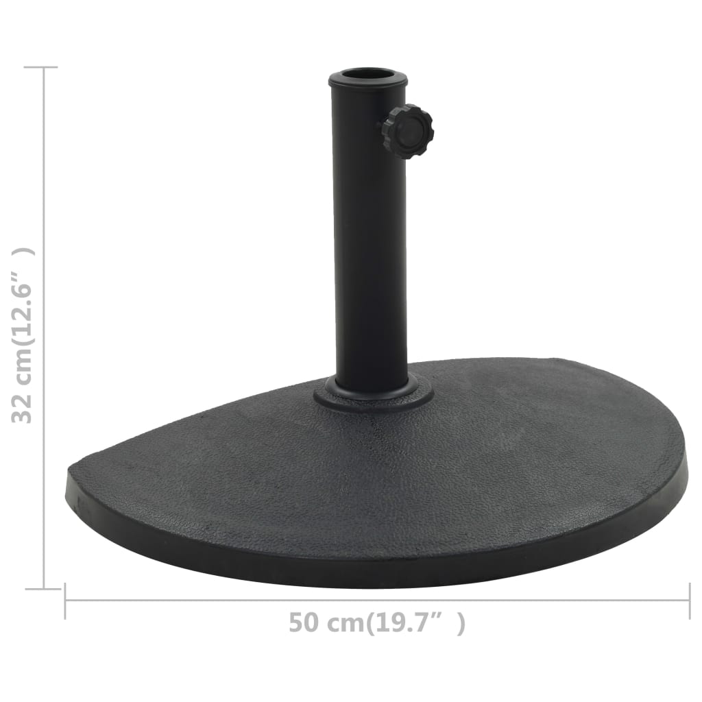 Parasol Base | Black | Polyresin | Standard | Decorative Inlays