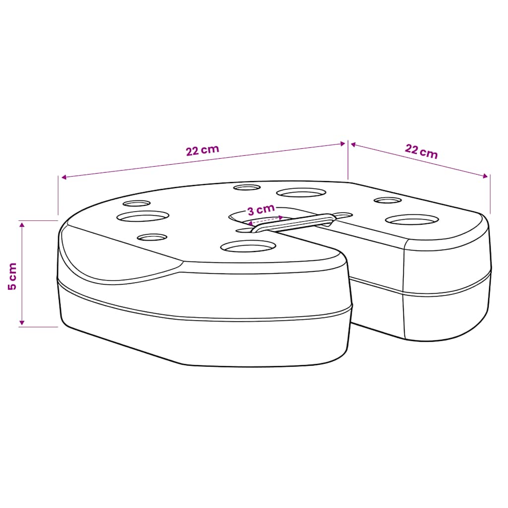 Gazebo Weight Plates 4 pcs Black 220x50 mm Concrete