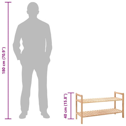 Shoe Rack Solid Walnut Wood 69x26x40 cm