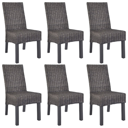 Dining Chair | Set of 6 | Brown with grey wash finish