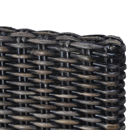 Dining Chairs 6 pcs Black Kubu Rattan and Mango Wood