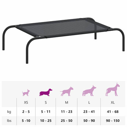 Dog Bed | Black | Textilene and Powder-Coated Steel | Small | Dog Bed