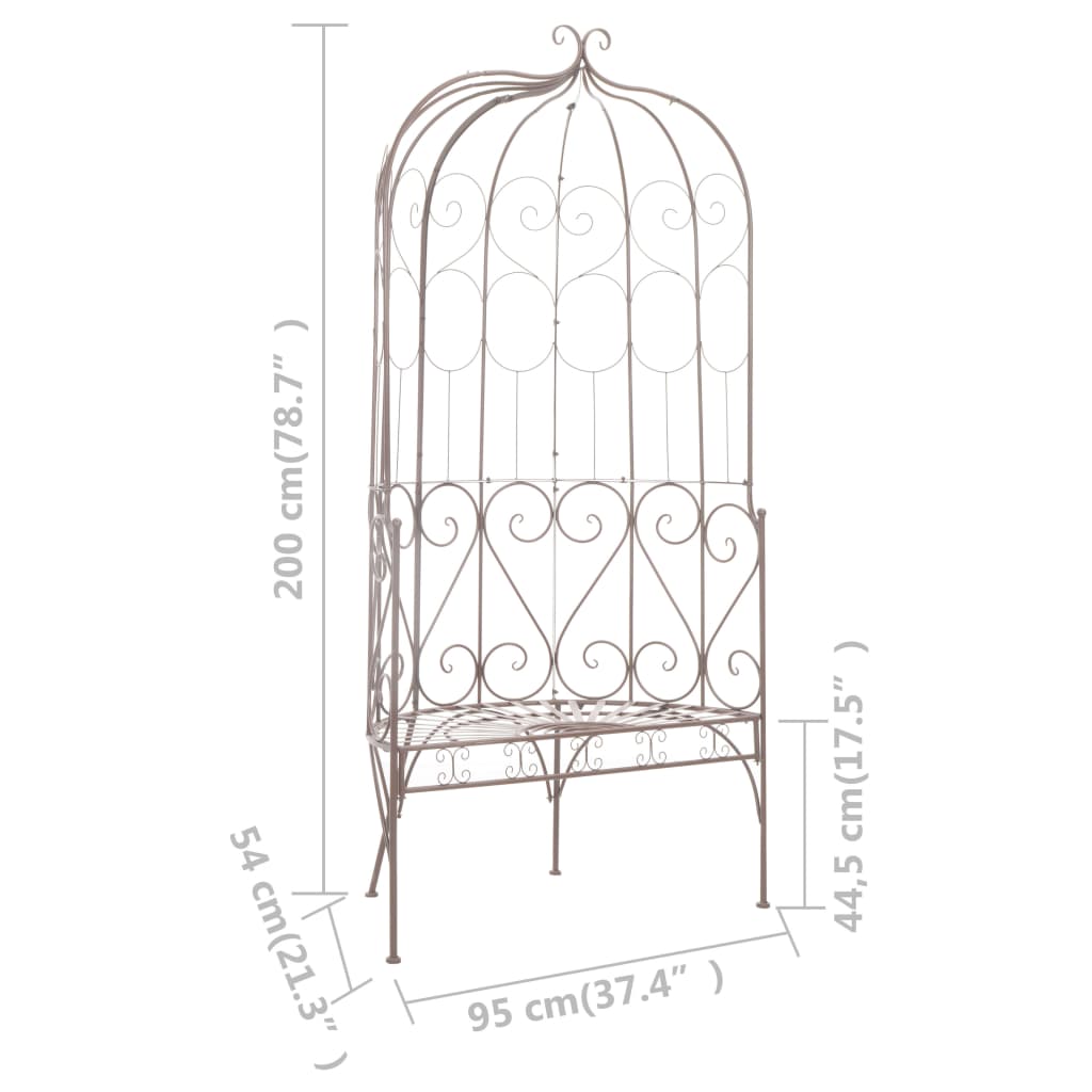 Garden Bench | Antique Brown | Wrought iron | 95 cm | Tough