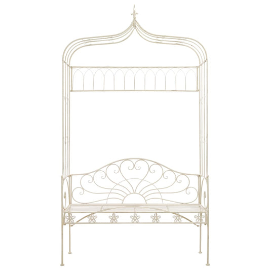 Garden Bench | Antique White | Wrought Iron | Standard | Garden Bench
