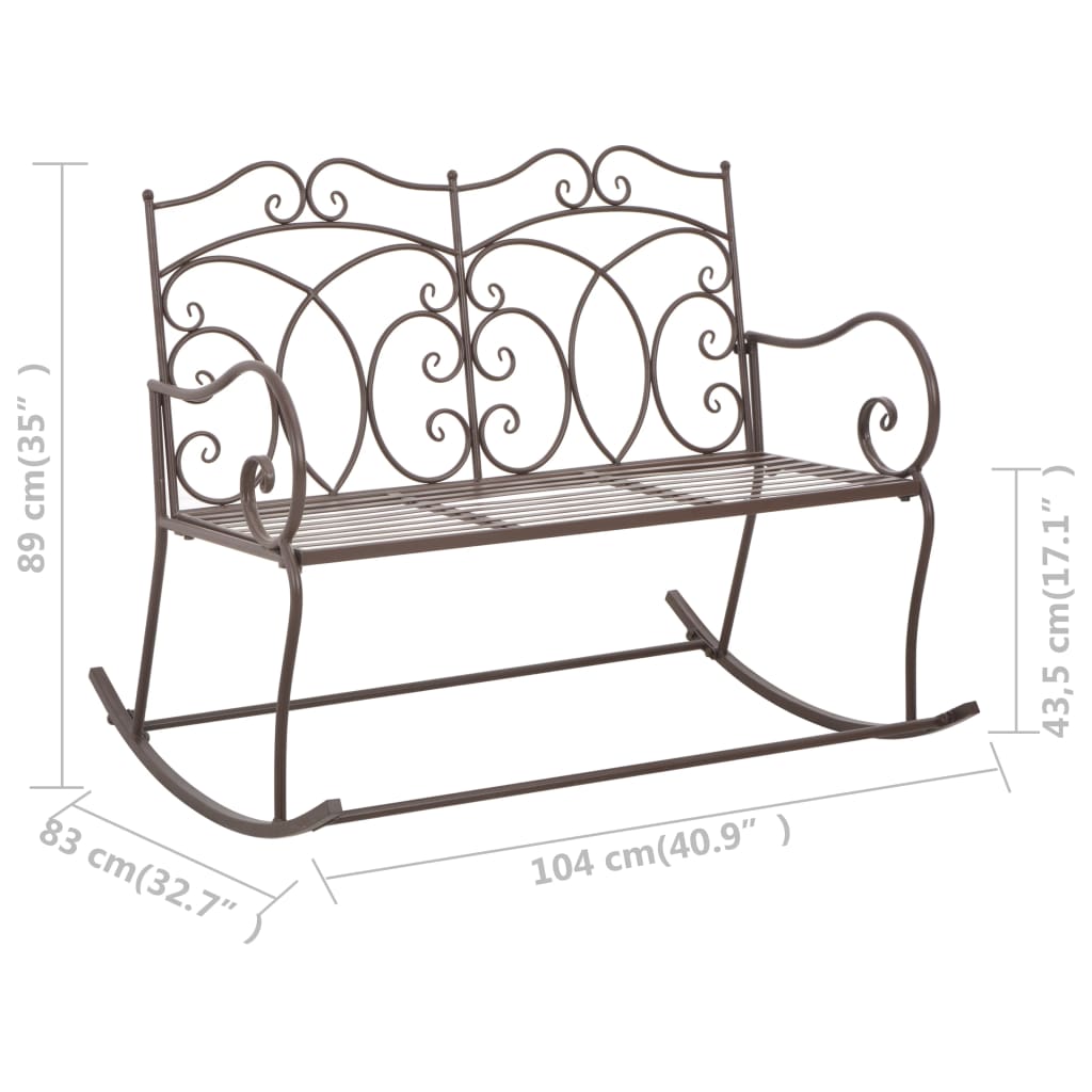 Garden Bench | Antique brown | Wrought iron | Medium | Garden Bench