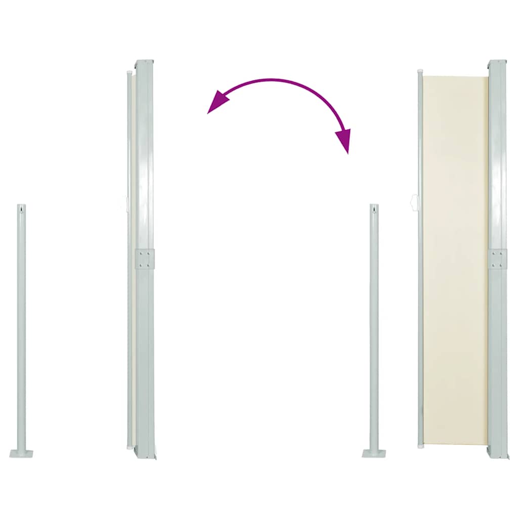 Retractable Side Awning 160 x 514 cm Cream