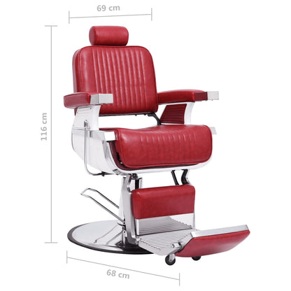 110169 vidaXL Barber Chair Red 68x69x116 cm Faux Leather