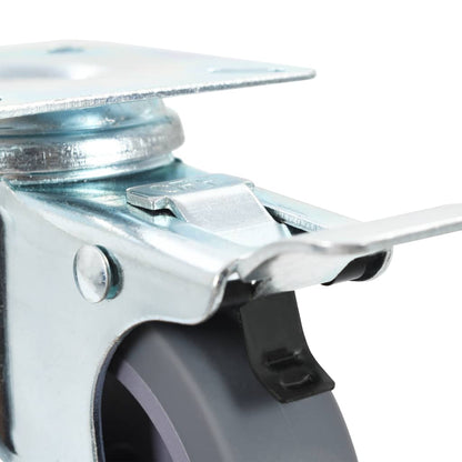 Swivel Casters with Double Brakes 4 pcs 75 mm
