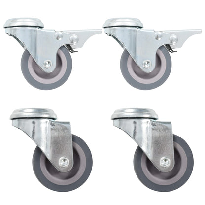 Bolt Hole Swivel Casters 4 pcs 50 mm