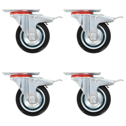 Swivel Casters with Double Brakes 4 pcs 75 mm