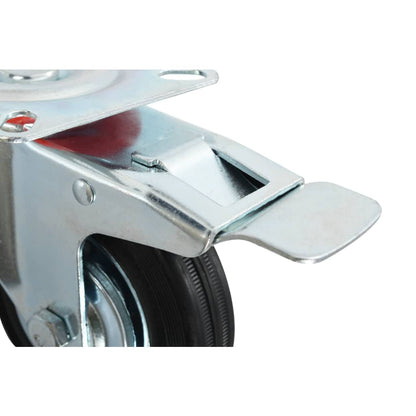 Swivel Casters with Double Brakes 4 pcs 100 mm