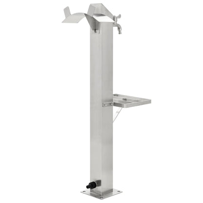 Garden Water Column Stainless Steel Square 95 cm