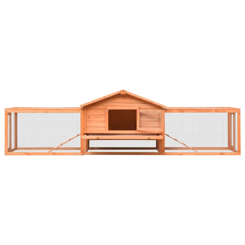 170642 vidaXL Rabbit Hutch Solid Pine & Fir Wood 310x70x87 cm