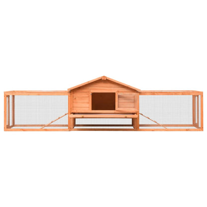 170642 vidaXL Rabbit Hutch Solid Pine & Fir Wood 310x70x87 cm