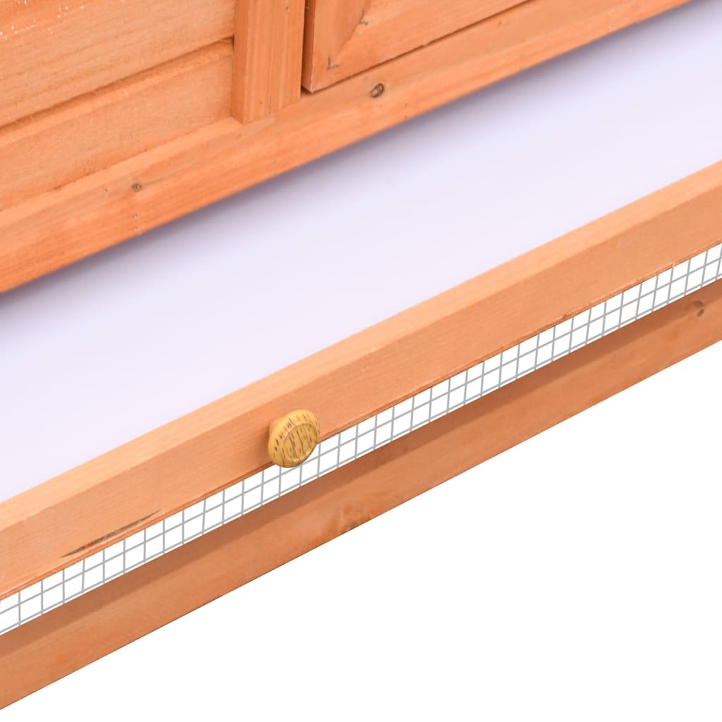 170642 vidaXL Rabbit Hutch Solid Pine & Fir Wood 310x70x87 cm