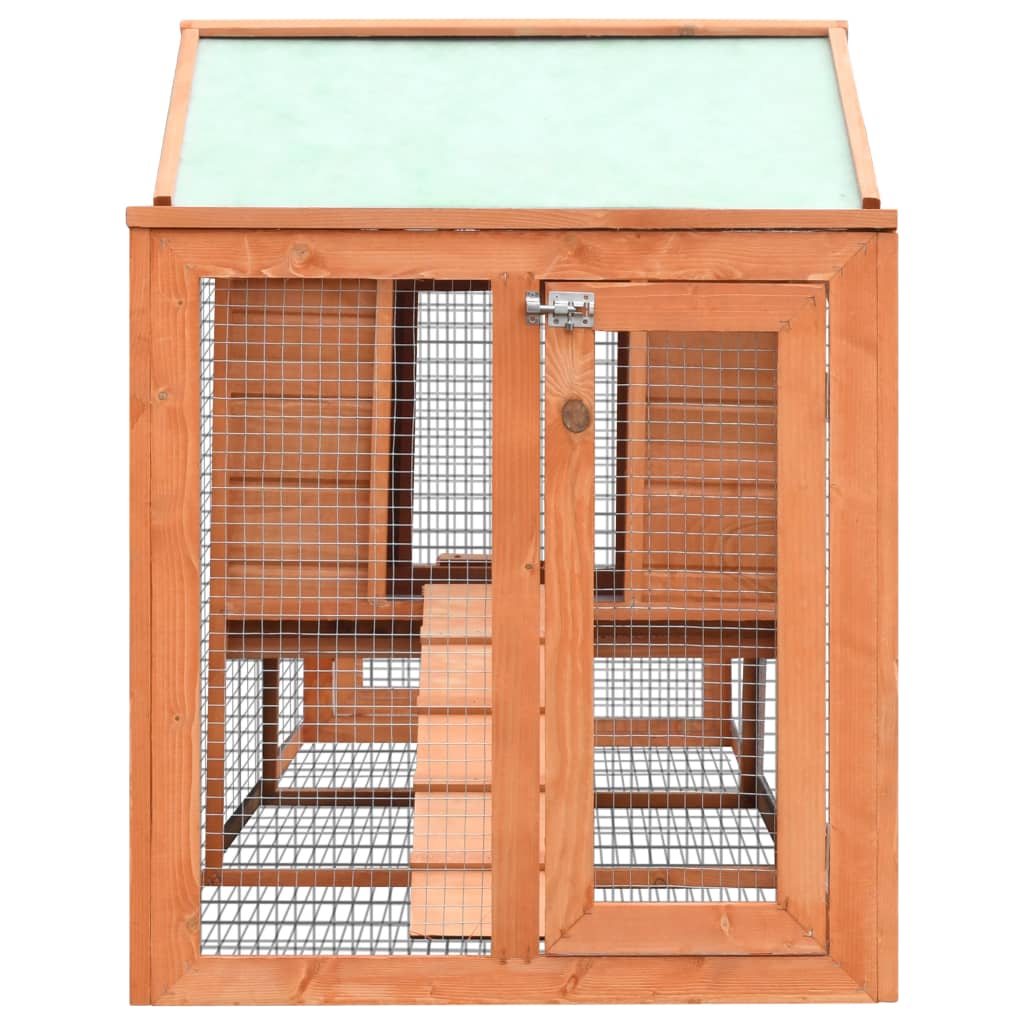 170642 vidaXL Rabbit Hutch Solid Pine & Fir Wood 310x70x87 cm