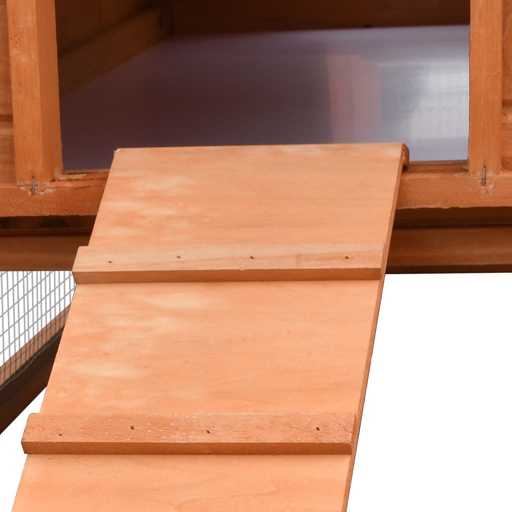 170642 vidaXL Rabbit Hutch Solid Pine & Fir Wood 310x70x87 cm