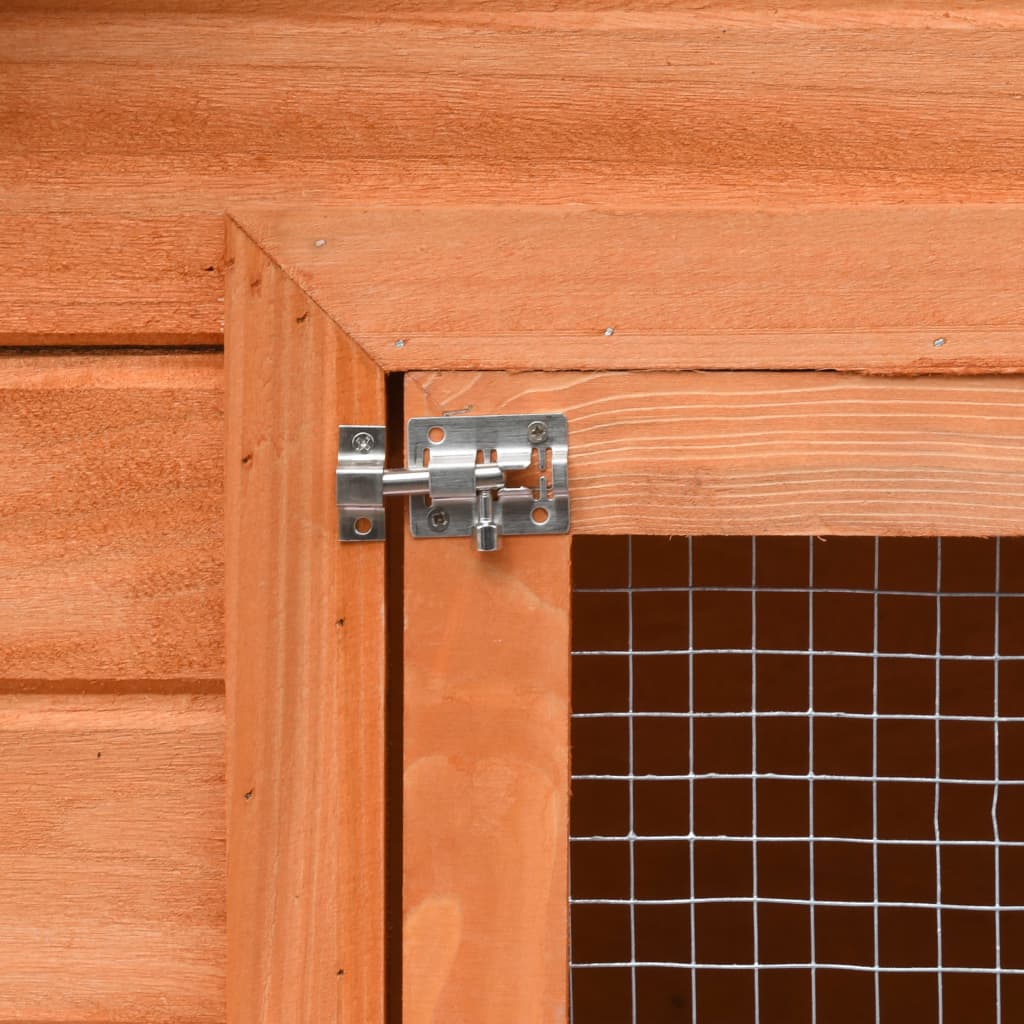 170642 vidaXL Rabbit Hutch Solid Pine & Fir Wood 310x70x87 cm