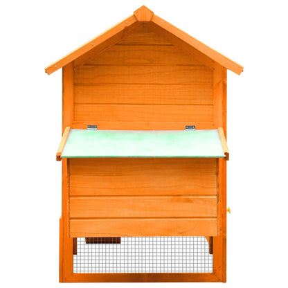 Chicken Cage Solid Pine & Fir Wood 170x81x110 cm
