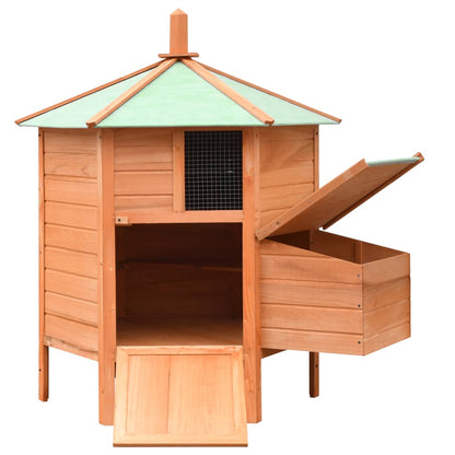 170645 vidaXL Chicken Cage Solid Pine & Fir Wood 126x117x125 cm