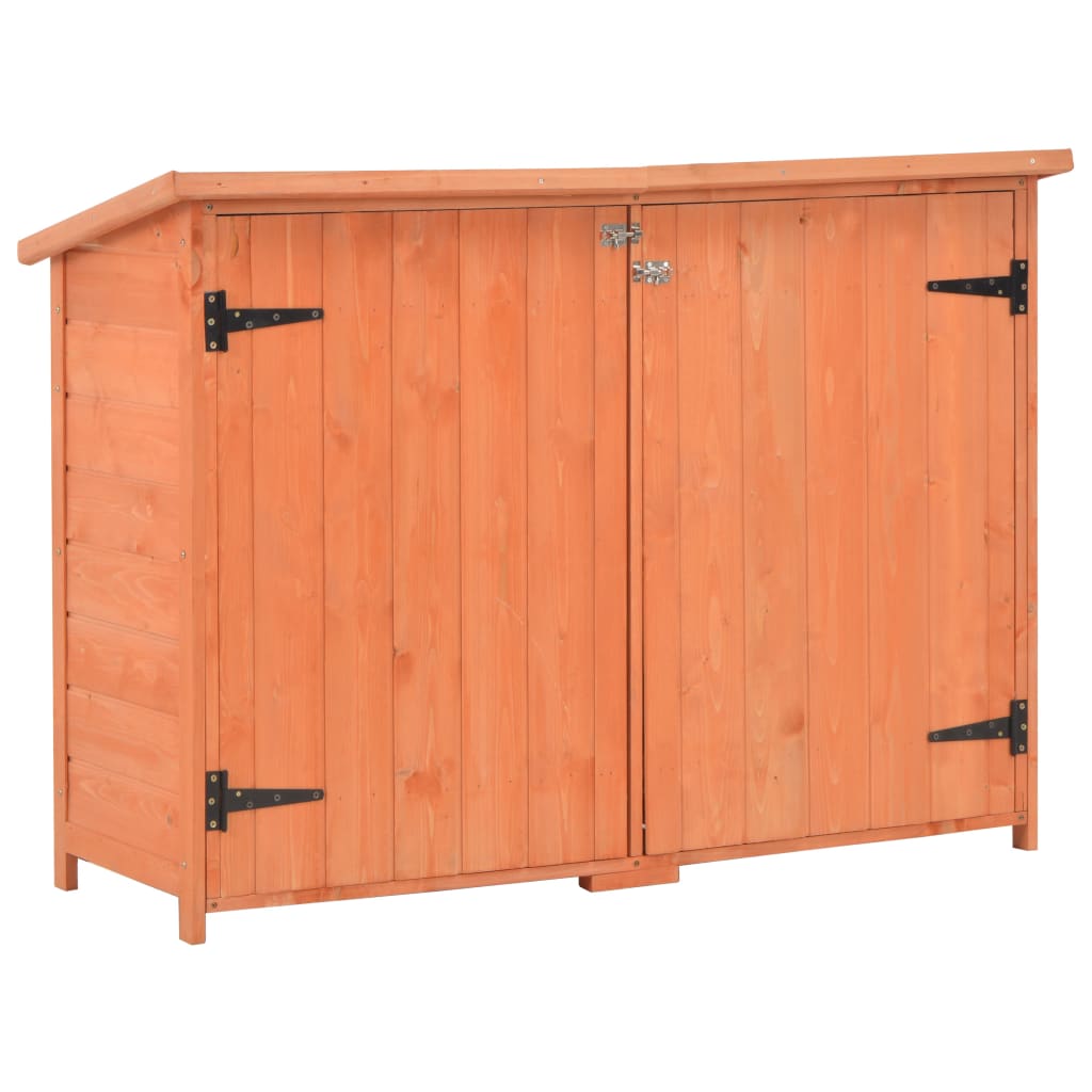 Garden Storage Shed | Orange Brown | Wood, Plywood | 128 x 42 x 91 cm
