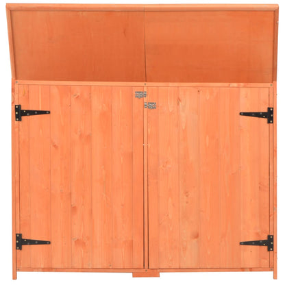 Garden Storage Shed | Orange Brown | Wood, Plywood | 128 x 42 x 91 cm