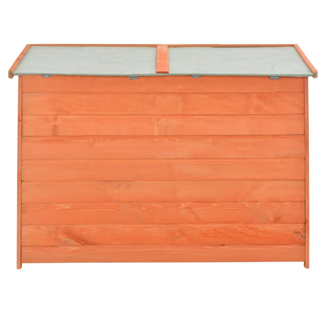 Garden Storage Shed | Orange Brown | Wood, Plywood | 128 x 42 x 91 cm