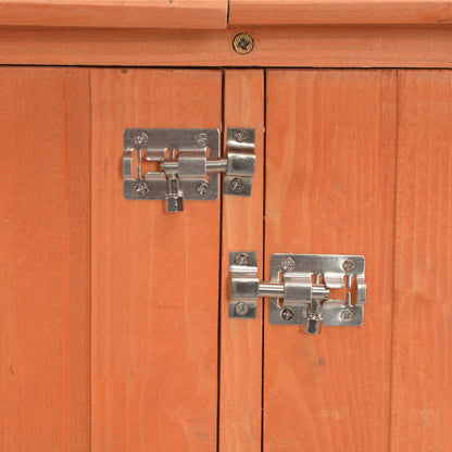Garden Storage Shed | Orange Brown | Wood, Plywood | 128 x 42 x 91 cm