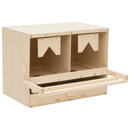 Chicken Laying Nest 2 Compartments 63x40x45 cm Solid Pine Wood