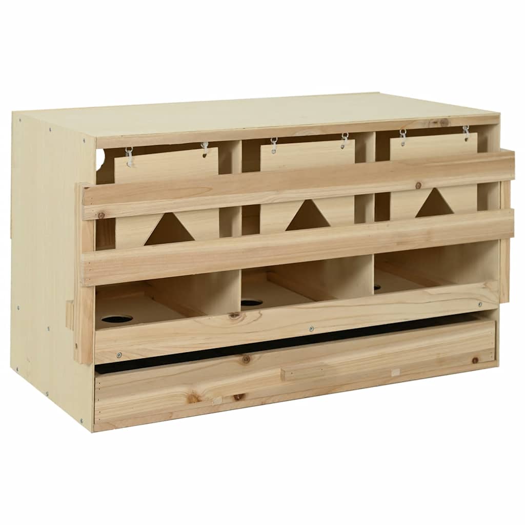 Chicken Laying Nest 3 Compartments 96x40x45 cm Solid Pine Wood