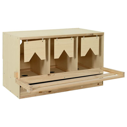 Chicken Laying Nest 3 Compartments 96x40x45 cm Solid Pine Wood