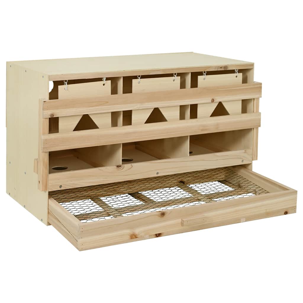 Chicken Laying Nest 3 Compartments 96x40x45 cm Solid Pine Wood