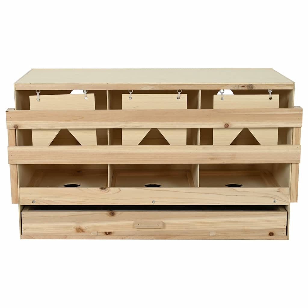 Chicken Laying Nest 3 Compartments 96x40x45 cm Solid Pine Wood