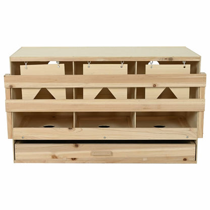 Chicken Laying Nest 3 Compartments 96x40x45 cm Solid Pine Wood
