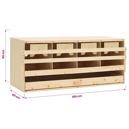 Chicken Laying Nest 4 Compartments 106x40x45 cm Solid Pine Wood