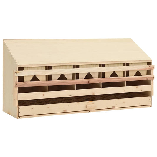 170659 vidaXL Chicken Laying Nest 5 Compartments 117x33x54 cm Solid Pine Wood