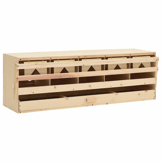 170660 vidaXL Chicken Laying Nest 5 Compartments 117x33x38 cm Solid Pine Wood