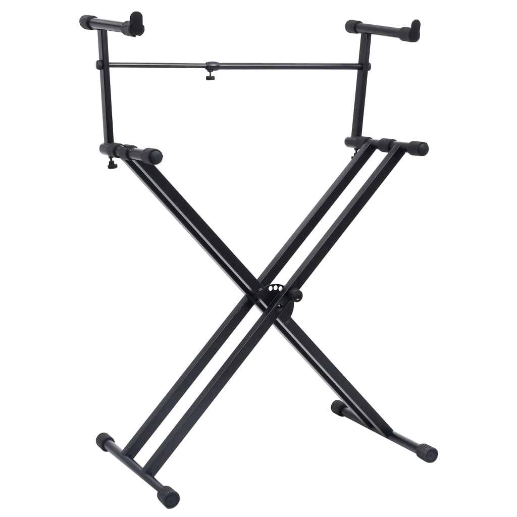Double Braced Keyboard Stand X-Frame Black