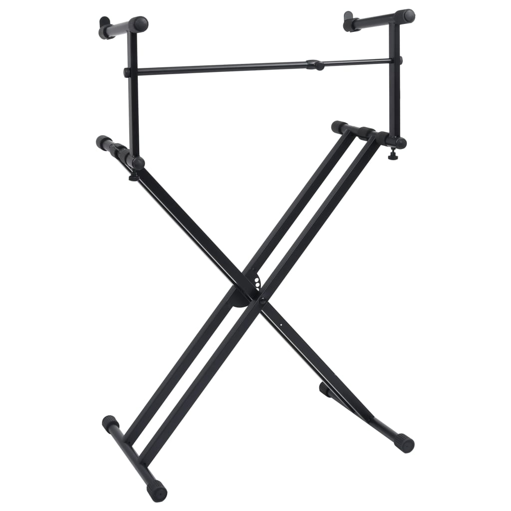 Double Braced Keyboard Stand X-Frame Black
