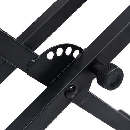 Double Braced Keyboard Stand X-Frame Black