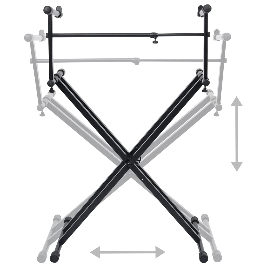 Double Braced Keyboard Stand X-Frame Black