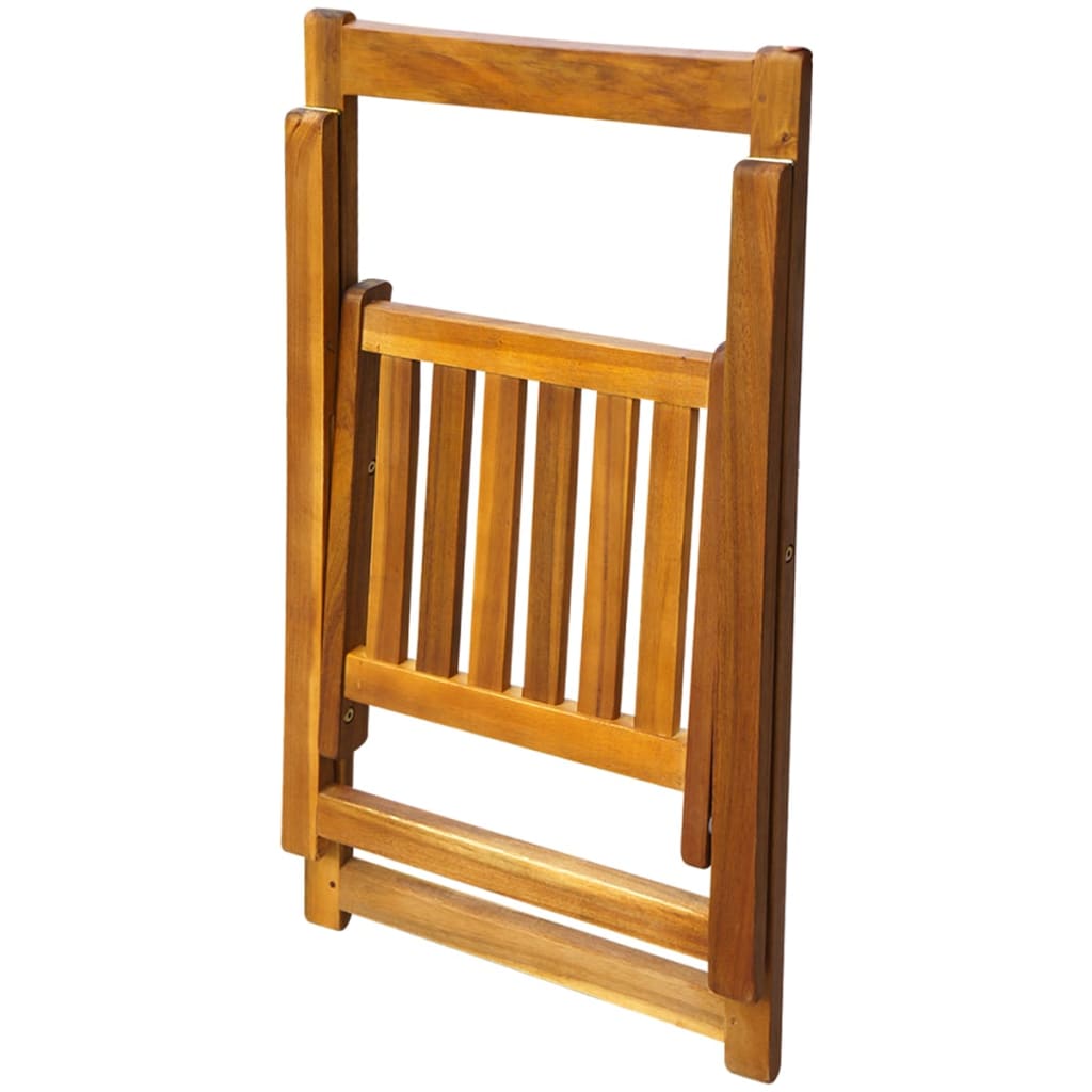 5 Piece Folding Outdoor Dining Set Solid Acacia Wood