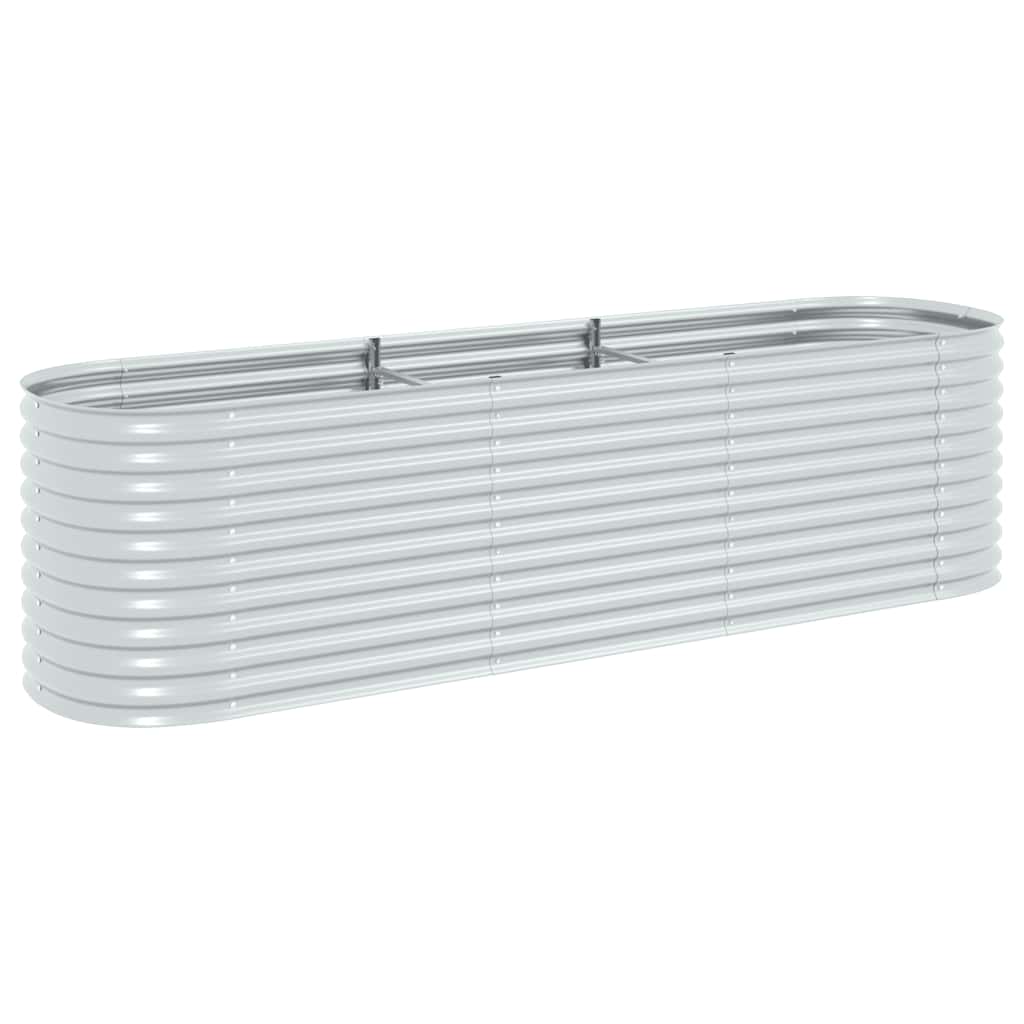 Garden Raised Bed | Silver | Galvanised Steel | 320 x 80 x 81 cm