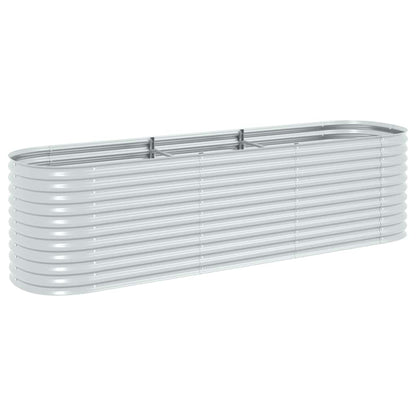 Garden Raised Bed | Silver | Galvanised Steel | 320 x 80 x 81 cm