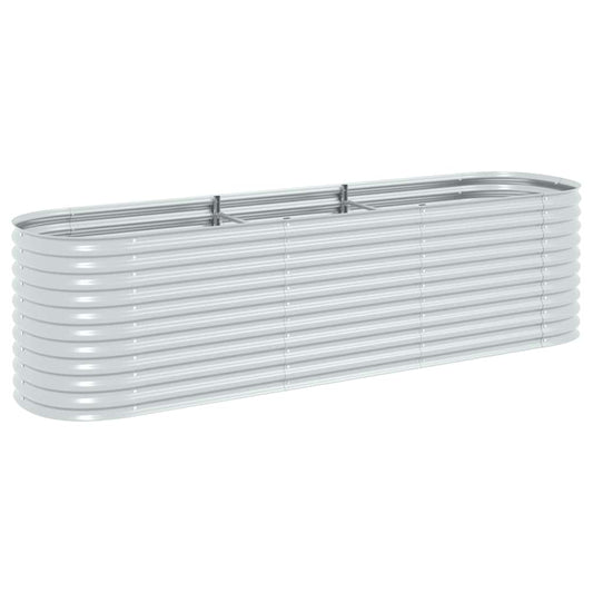 Garden Raised Bed | Silver | Galvanised Steel | 320 x 80 x 81 cm