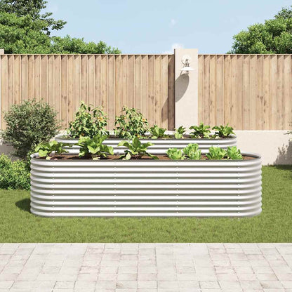 Garden Raised Bed | Silver | Galvanised Steel | 320 x 80 x 81 cm