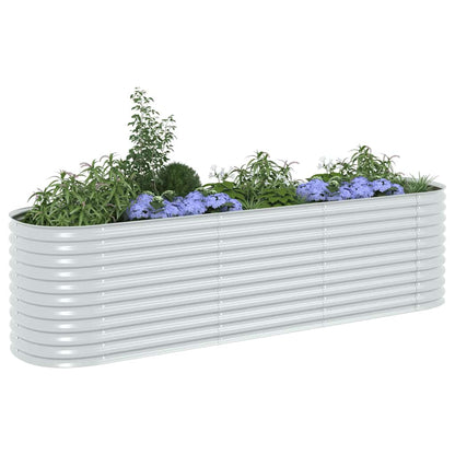 Garden Raised Bed | Silver | Galvanised Steel | 320 x 80 x 81 cm